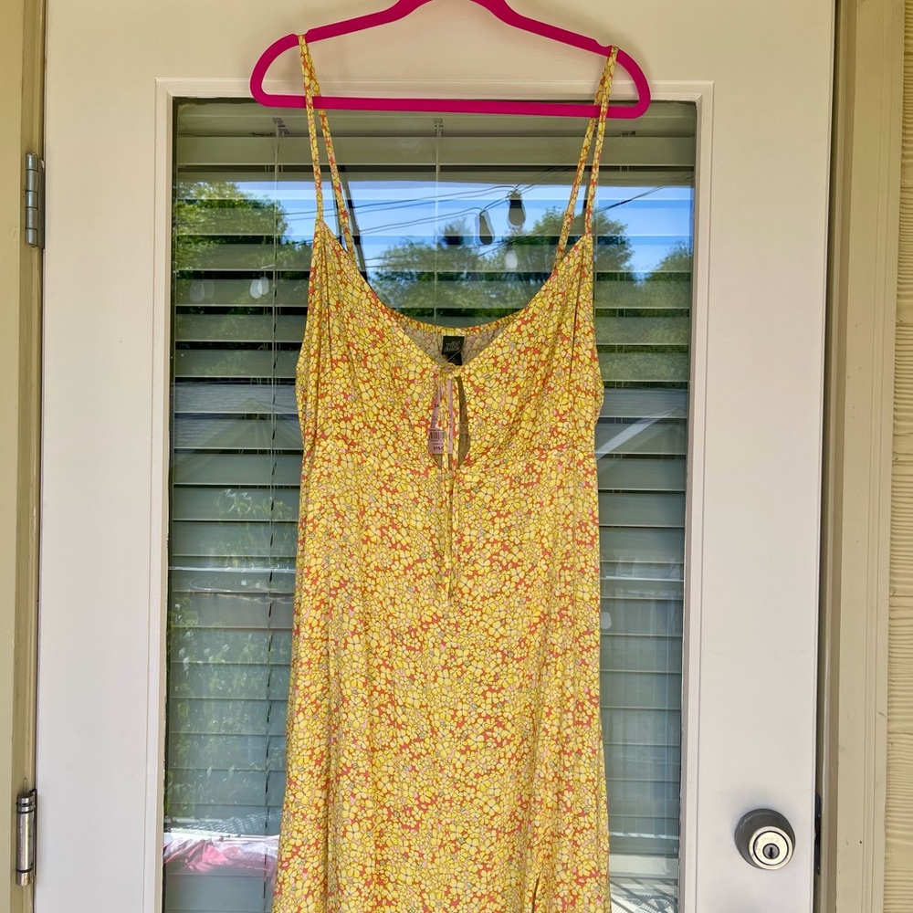 Wild Fable Yellow Floral Midi Dress